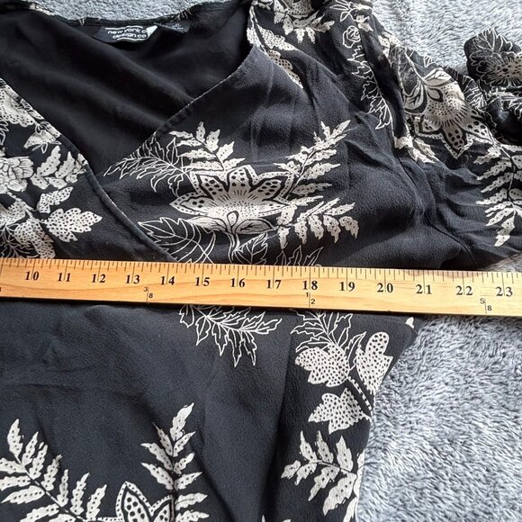 Vtg Nyc Design Women Top Sz XL Floral Silk Sheer Whimsigoth Dark Romantic 18392 - Picture 9 of 13